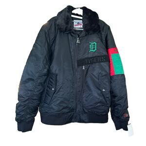 Detroit Tigers Starter MLB Black Sport Bomber Jacket Sweater XL